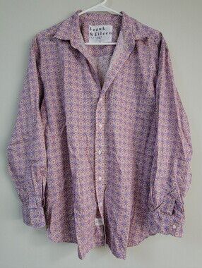 Frank & Eileen Joedy Microfloral Button Up Women Size L Office Maximal Artsy